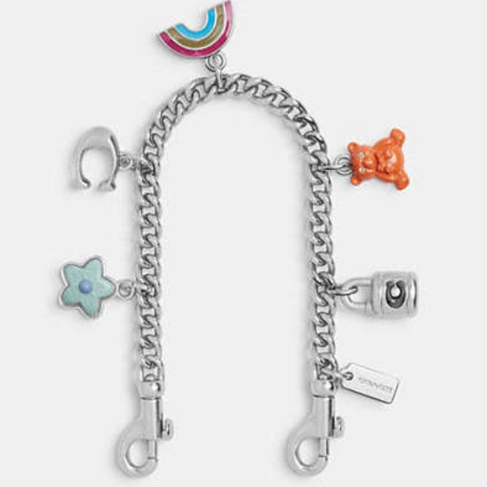 Coach Adorable Silver Swagger Chain With Six Charms CW662